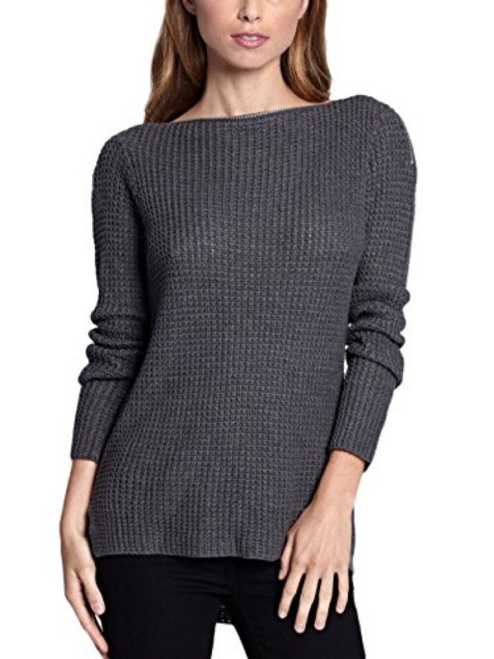 Guess Copan Grey Knit Zipper Shoulder Sweater